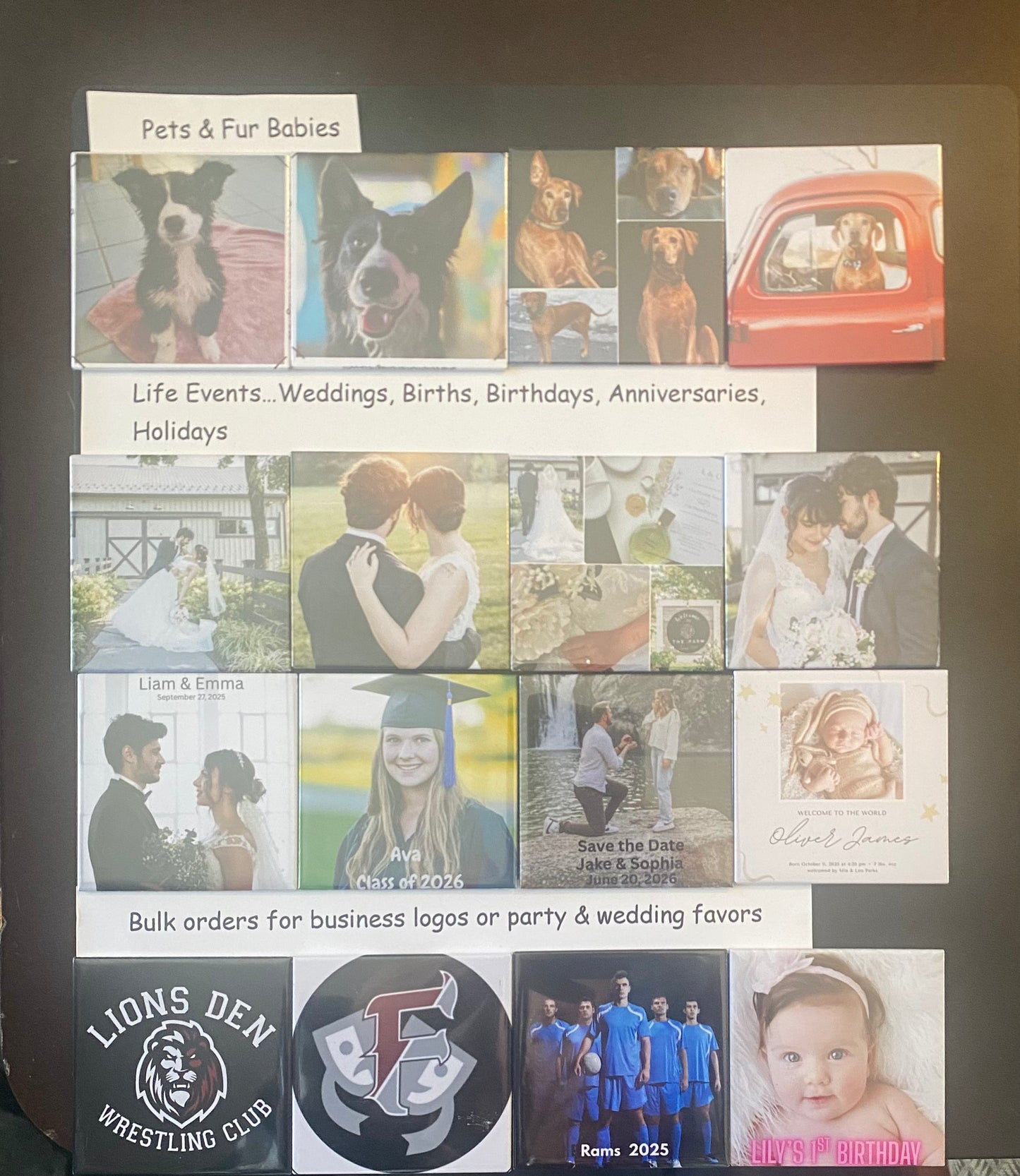 Custom Photo Magnets Set of 6