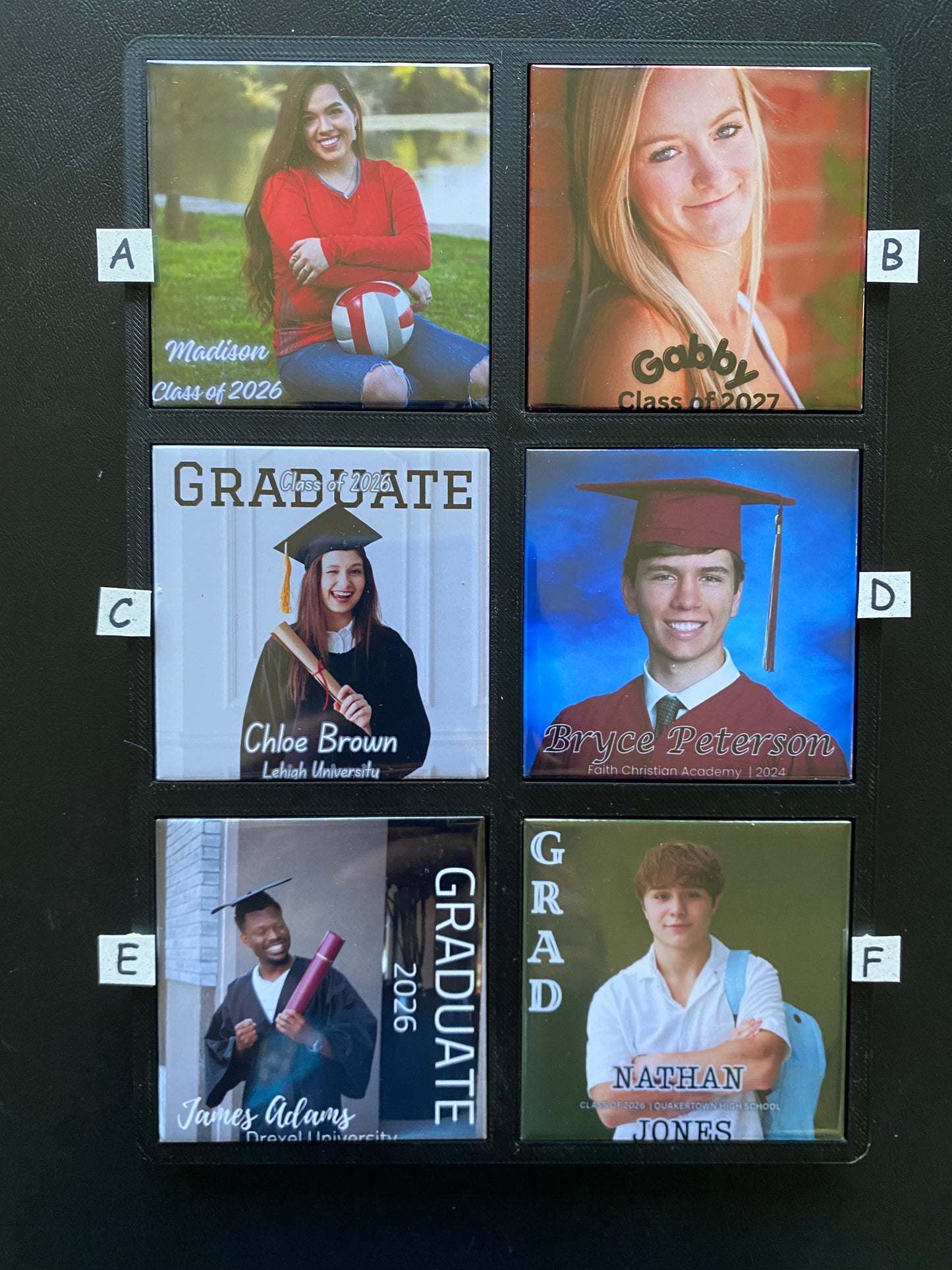 Custom Graduation Magnet Sets with designer layout