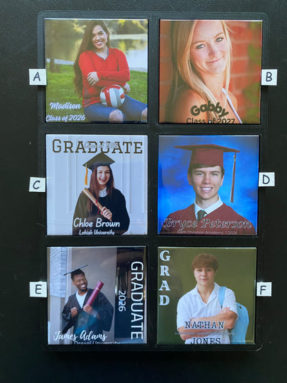 Custom Graduation Magnet Sets with designer layout