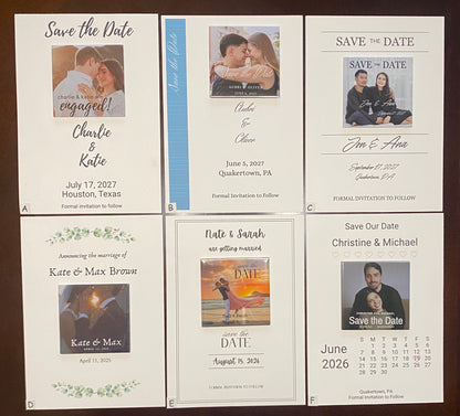 Matching Save the Date 5x7 inch Card for Custom Magnets
