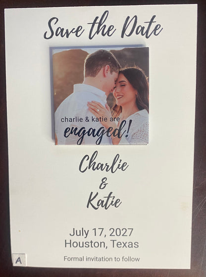 Matching Save the Date 5x7 inch Card for Custom Magnets