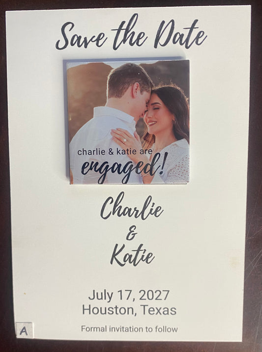 Matching Save the Date 5x7 inch Card for Custom Magnets