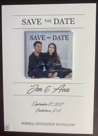 Matching Save the Date 5x7 inch Card for Custom Magnets