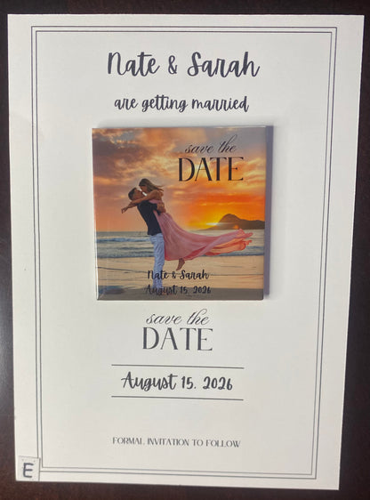 Matching Save the Date 5x7 inch Card for Custom Magnets
